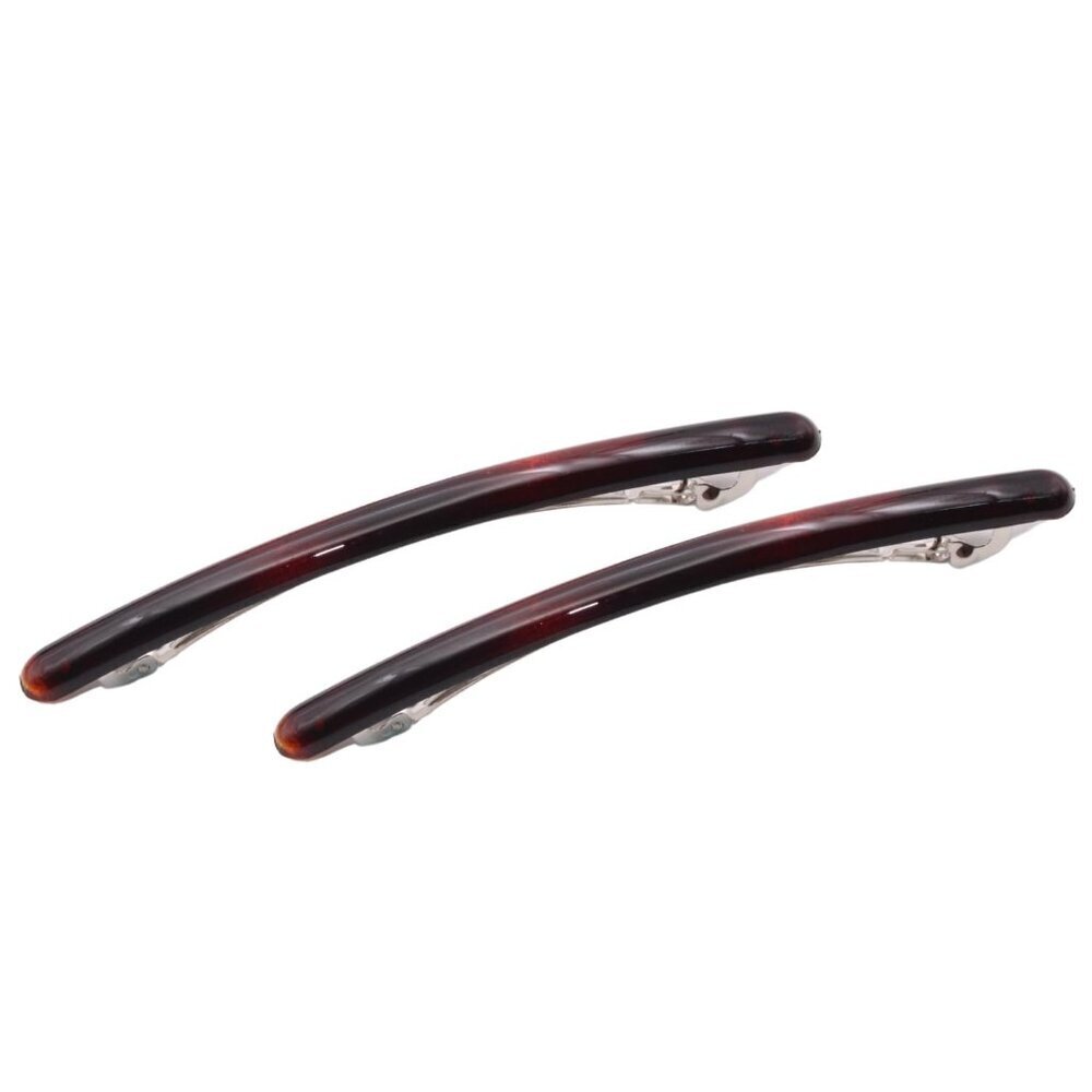 French Large Tortoise Shell Hair Barrette Set of 2 No Slip Grip Women Accessorie